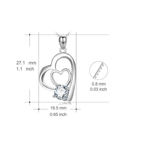 Sterling Silver Heart Necklace-2