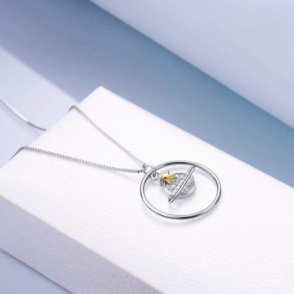 Sterling Silver Planet Necklace-1