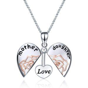 Sterling Silver Mother Daughter Necklace-0