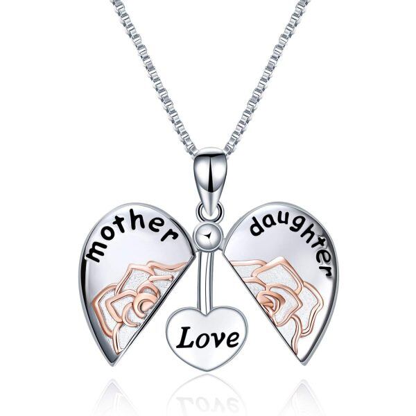 Sterling Silver Mother Daughter Necklace-0