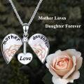 wholesale 925 Sterling Silver Mother Daughter Love Heart Pendant Necklaces for Women-0-5