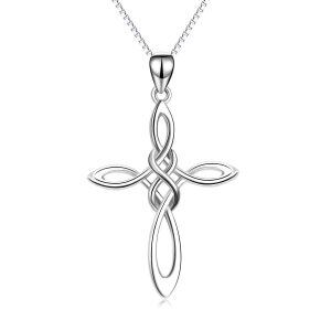 Sterling Silver Celtic Cross Necklace-0