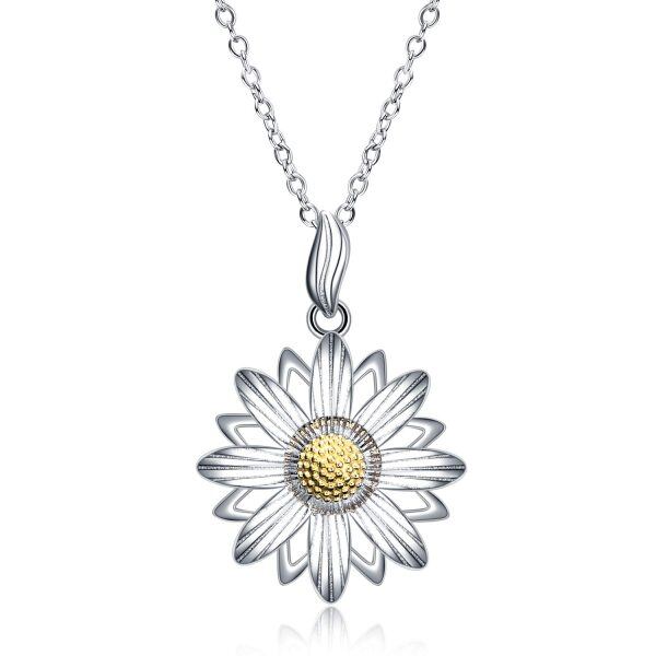 Sterling Silver Daisy Necklace-0