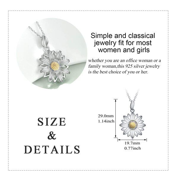 Sterling Silver Daisy Necklace-4