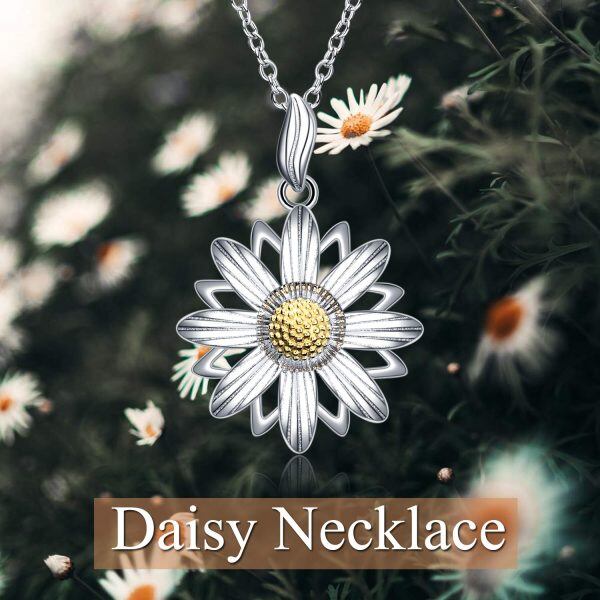 Sterling Silver Daisy Necklace-5