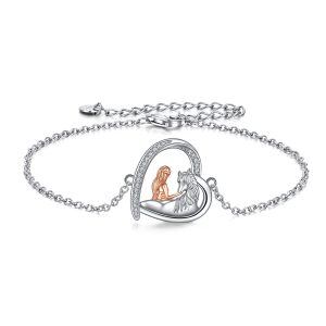 Sterling Silver Horse And Girl Bracelets-0