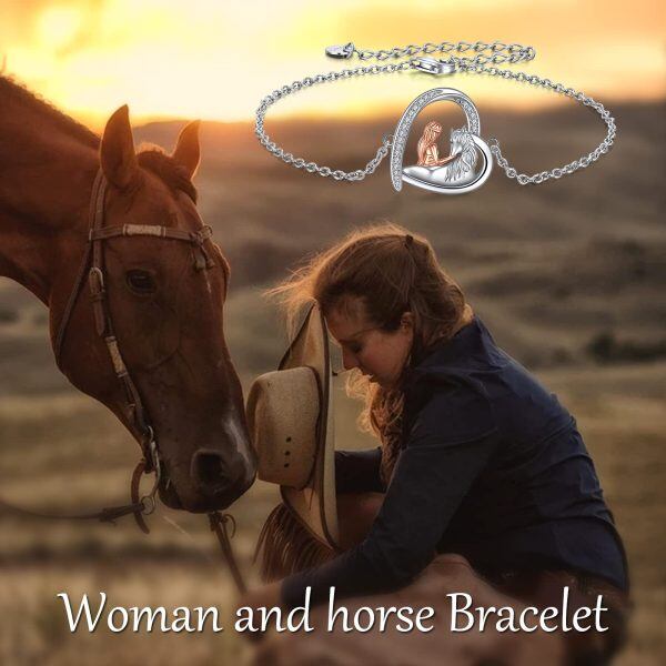 Sterling Silver Horse And Girl Bracelets-5