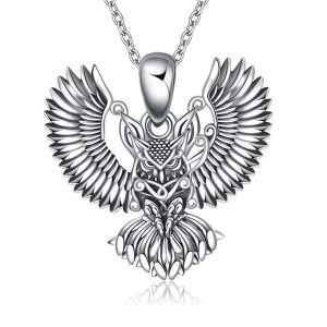 Sterling Silver Owl Necklace-0