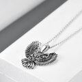 wholesale 925 Sterling Silver Oxidized Owl Pendant with Celtic Knot Design Chain Necklace for Women and Men - Unisex -0-3