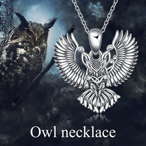 Sterling Silver Owl Necklace-5