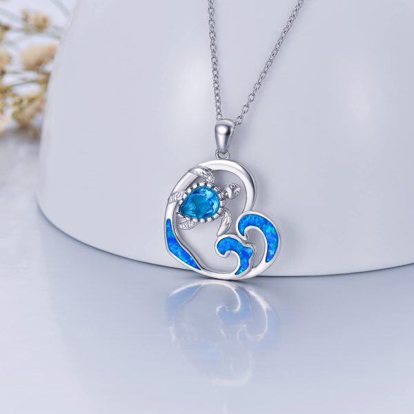 Sterling Silver Turtle Necklace-2