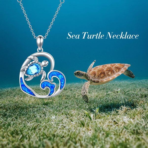 Sterling Silver Turtle Necklace-4