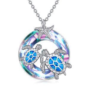 Sterling Silver Sea Turtle Necklace-0