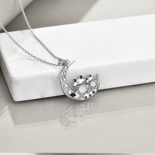 Sterling Silver Frog Necklace-4