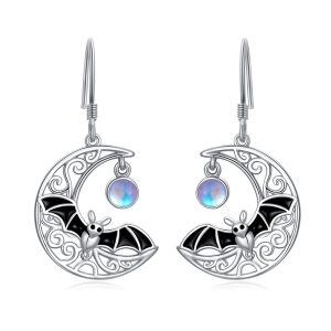 Sterling Silver Bat Earrings-0