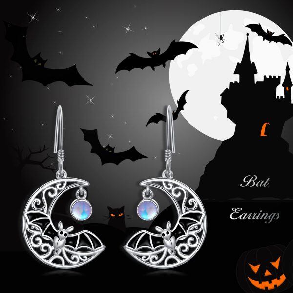 Sterling Silver Bat Earrings-5