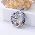 wholesale 925 Sterling Silver 925 Girl and Dog Crystal Pendant Necklace for Women-0-1