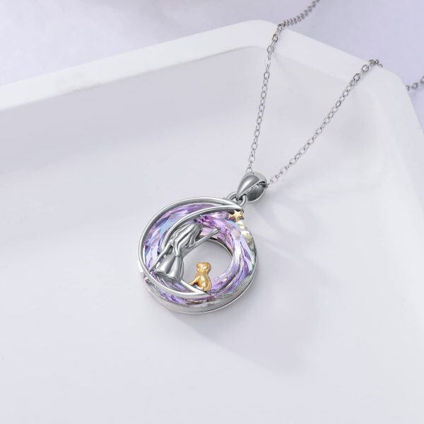 Sterling Silver Girl And Dog Necklace-2