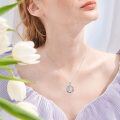 wholesale 925 Sterling Silver 925 Girl and Dog Crystal Pendant Necklace for Women-0-3