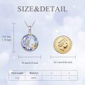 wholesale 925 Sterling Silver 925 Girl and Dog Crystal Pendant Necklace for Women-0-4