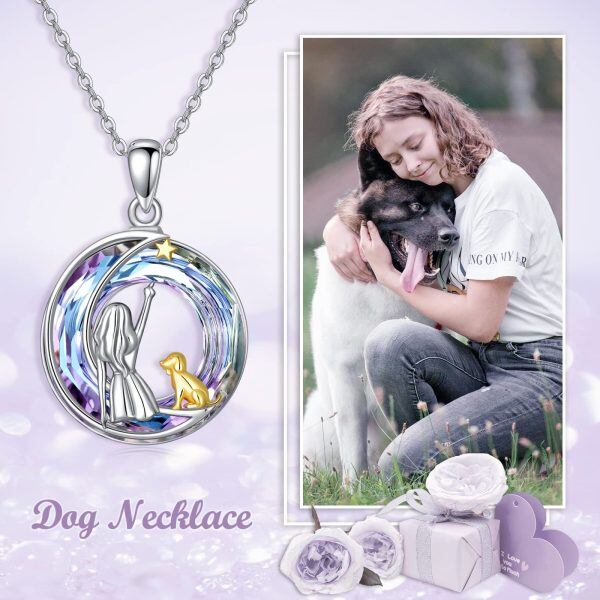 Sterling Silver Girl And Dog Necklace-5