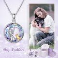 wholesale 925 Sterling Silver 925 Girl and Dog Crystal Pendant Necklace for Women-0-5
