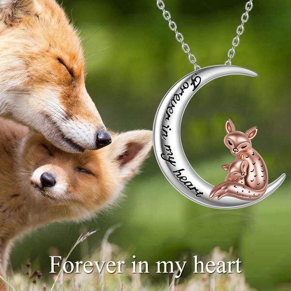 Sterling Silver Moon Fox Necklace-1