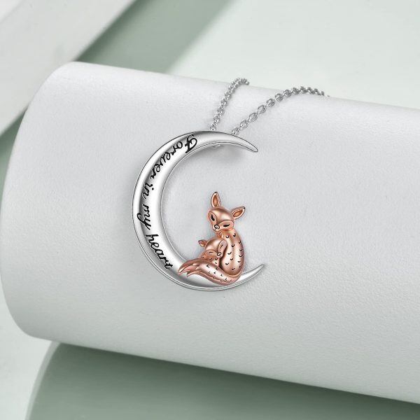 Sterling Silver Moon Fox Necklace-3