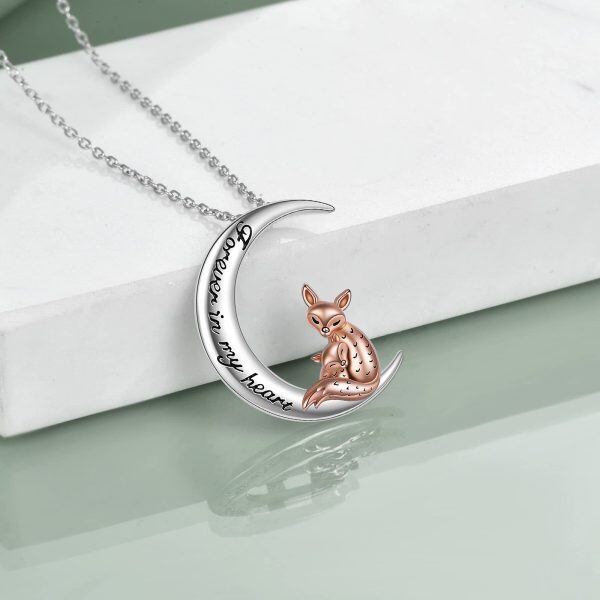 Sterling Silver Moon Fox Necklace-4