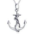 wholesale 925 Sterling Silver Polished Anchor & Rope Tree of Life Pendant Necklaces for Men/Women - Nautical Style Jewelry-0-0