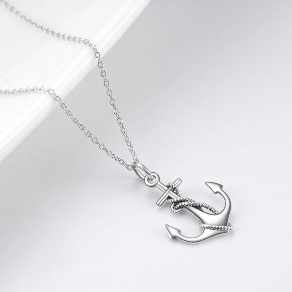 Sterling Silver Anchor Necklace-2