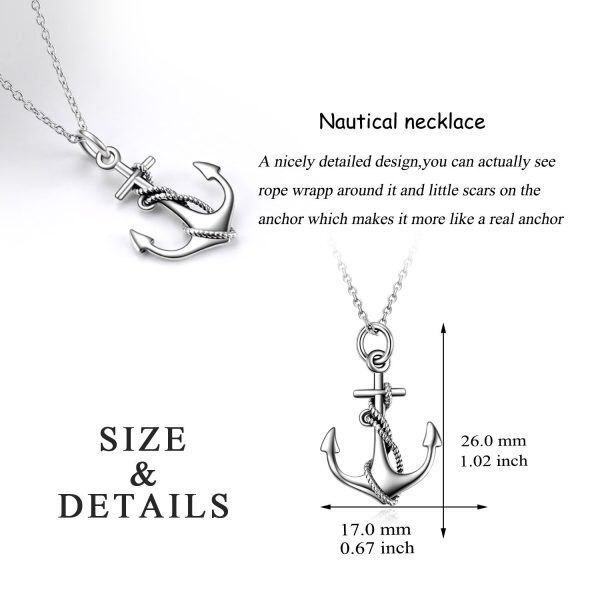 Sterling Silver Anchor Necklace-5