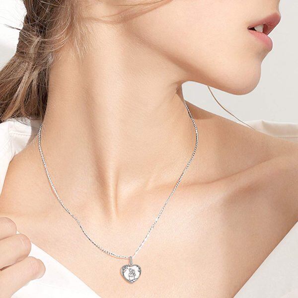 Sterling Silver Heart Necklace-1