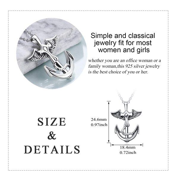 Sterling Silver Anchor Necklace-4