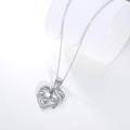 wholesale 925 Sterling Silver Heart Mother & Child Pendant Necklace with Cubic Zirconia - Wholesale Jewelry for Women-0-4