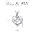 wholesale 925 Sterling Silver Heart Mother & Child Pendant Necklace with Cubic Zirconia - Wholesale Jewelry for Women-0-5