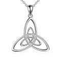 wholesale 925 Sterling Silver Triquetra Trinity Knot Pendant Necklace for Women-0-0