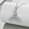 wholesale 925 Sterling Silver Triquetra Trinity Knot Pendant Necklace for Women-0-1