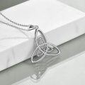 wholesale 925 Sterling Silver Triquetra Trinity Knot Pendant Necklace for Women-0-3