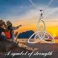 wholesale 925 Sterling Silver Triquetra Trinity Knot Pendant Necklace for Women-0-5