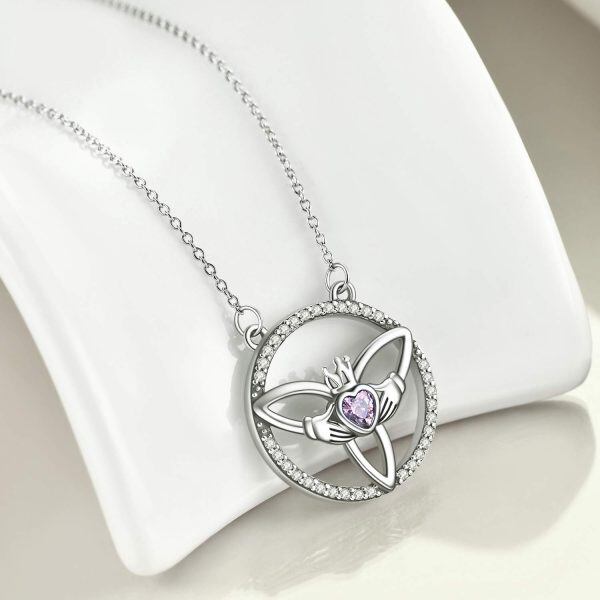 Sterling Silver Claddagh Celtic Necklace-2