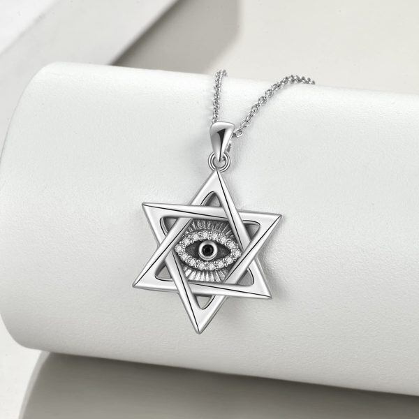 Sterling Silver Evil Eye Necklace-3