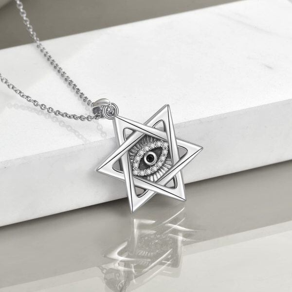 Sterling Silver Evil Eye Necklace-4