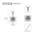 wholesale 925 Sterling Silver Star of David Evil Eye Pendant Necklace for Women-0-5