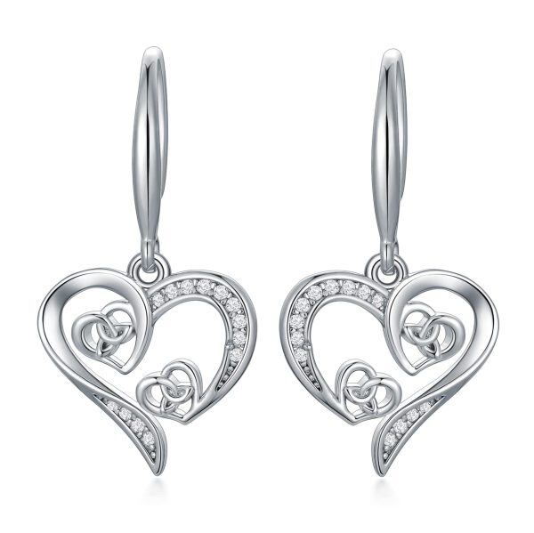 Sterling Silver Heart Earrings-0