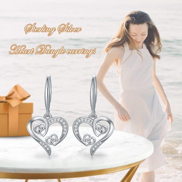 Sterling Silver Heart Earrings-5