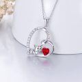 wholesale 925 Sterling Silver Red Crystal Love Pig Pendant Necklace for Women-0-1