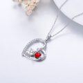 wholesale 925 Sterling Silver Red Crystal Love Pig Pendant Necklace for Women-0-2
