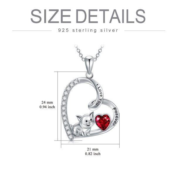 Sterling Silver Pig Necklace-3