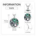 wholesale 925 Sterling Silver Round Abalone Shell Rabbit Flower Pendant Necklace for Women-0-5